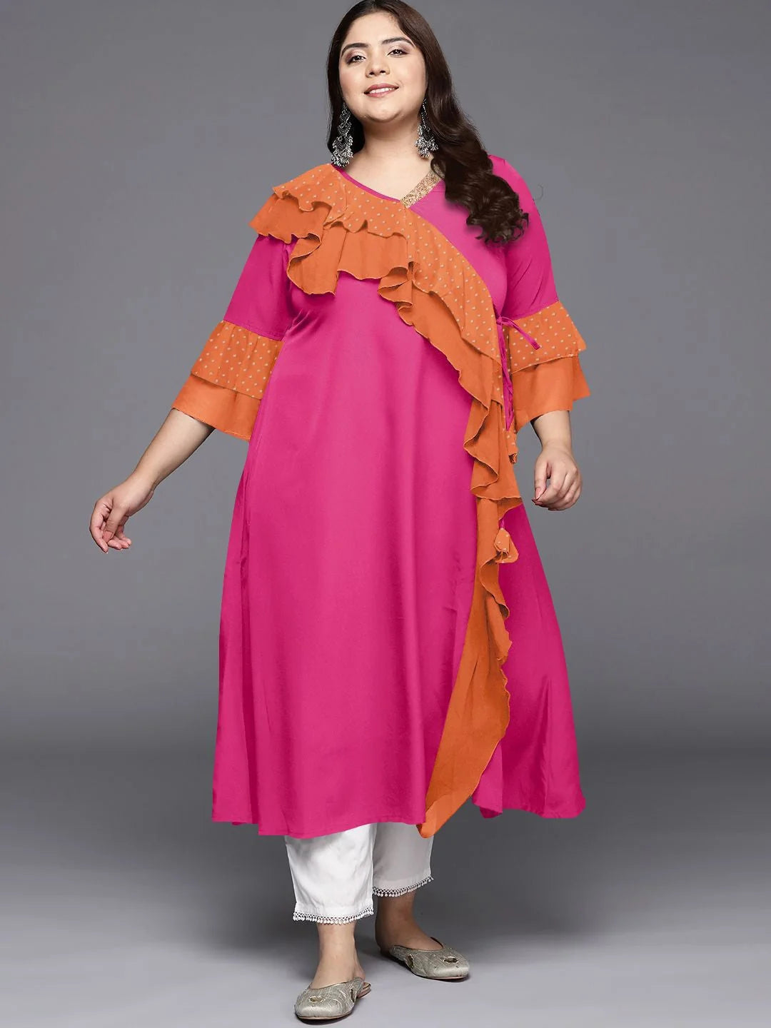 Floral Print Flared Sleeve Kurta | Women's Indian Kurtis