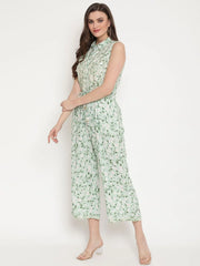 Mint Green Rayon Printed Jumpsuit-AHJSRYWX-891-FF