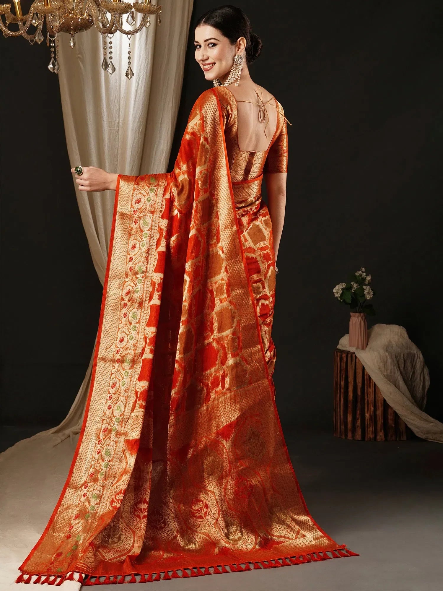 Organza Saree: Designer Indian Sarees with Blouse Piece