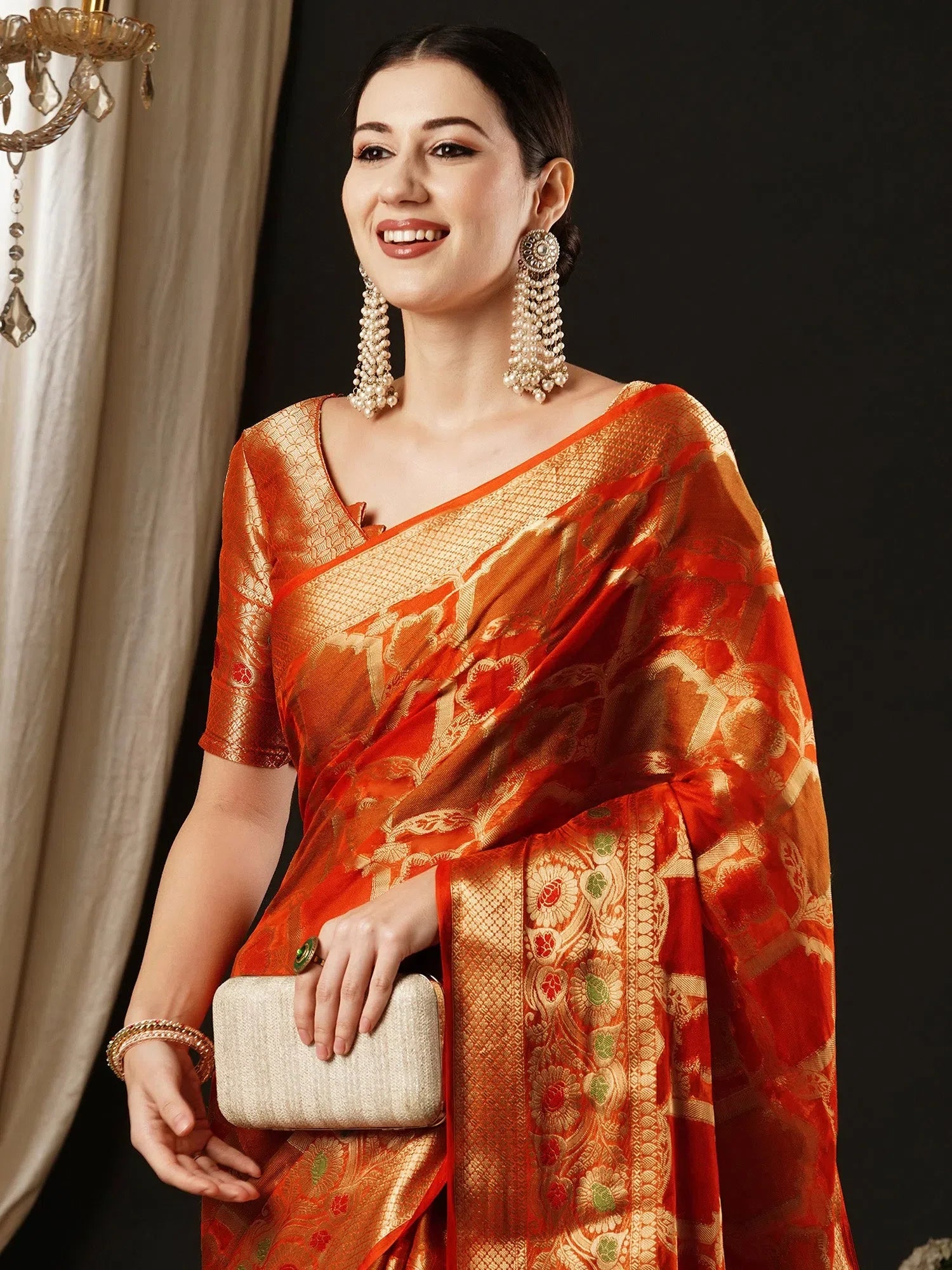 Organza Saree: Designer Indian Sarees with Blouse Piece