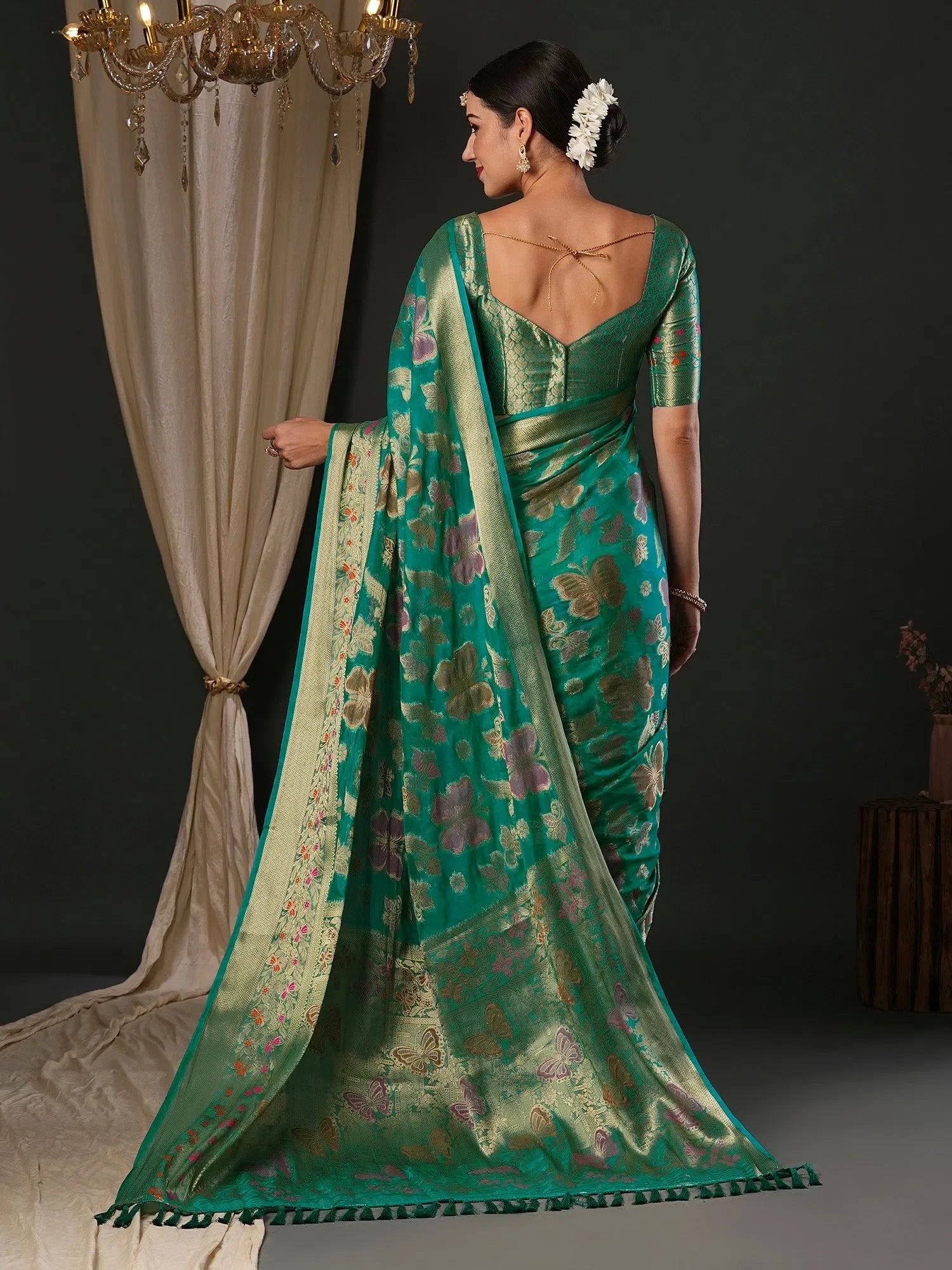 Light Blue Organza Saree | Indian Sari & Designer Sarees