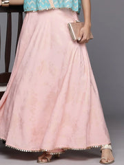 Floral Printed Flared Maxi Skirt-AHSKCRSP-15027