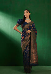 Womens Fashion Ethnic Navy Blue Color Sarees-MLSHWSA1259NBL0ONE