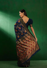 Womens Fashion Ethnic Navy Blue Color Sarees-MLSHWSA1259NBL0ONE