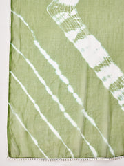 Stylum Women's Green Leheriya Printed Rayon Straight Kurta Palazzo Dupatta Set (KPDGREENTEA)
