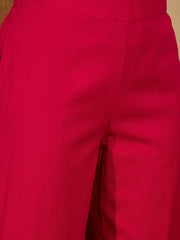 Stylum Women's Pink Solid & Embroidered Cotton Flex Straight Kurta Pant Set (KPPINKDABRU)