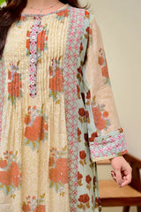 Stylum Women's Green Floral Printed Voile A-Line Kurta Pant Set (KPRUSTSIMPY)