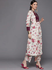 Beige Digital Printed Kurta Palazzo Set-AHKUPZ-COMBO-556