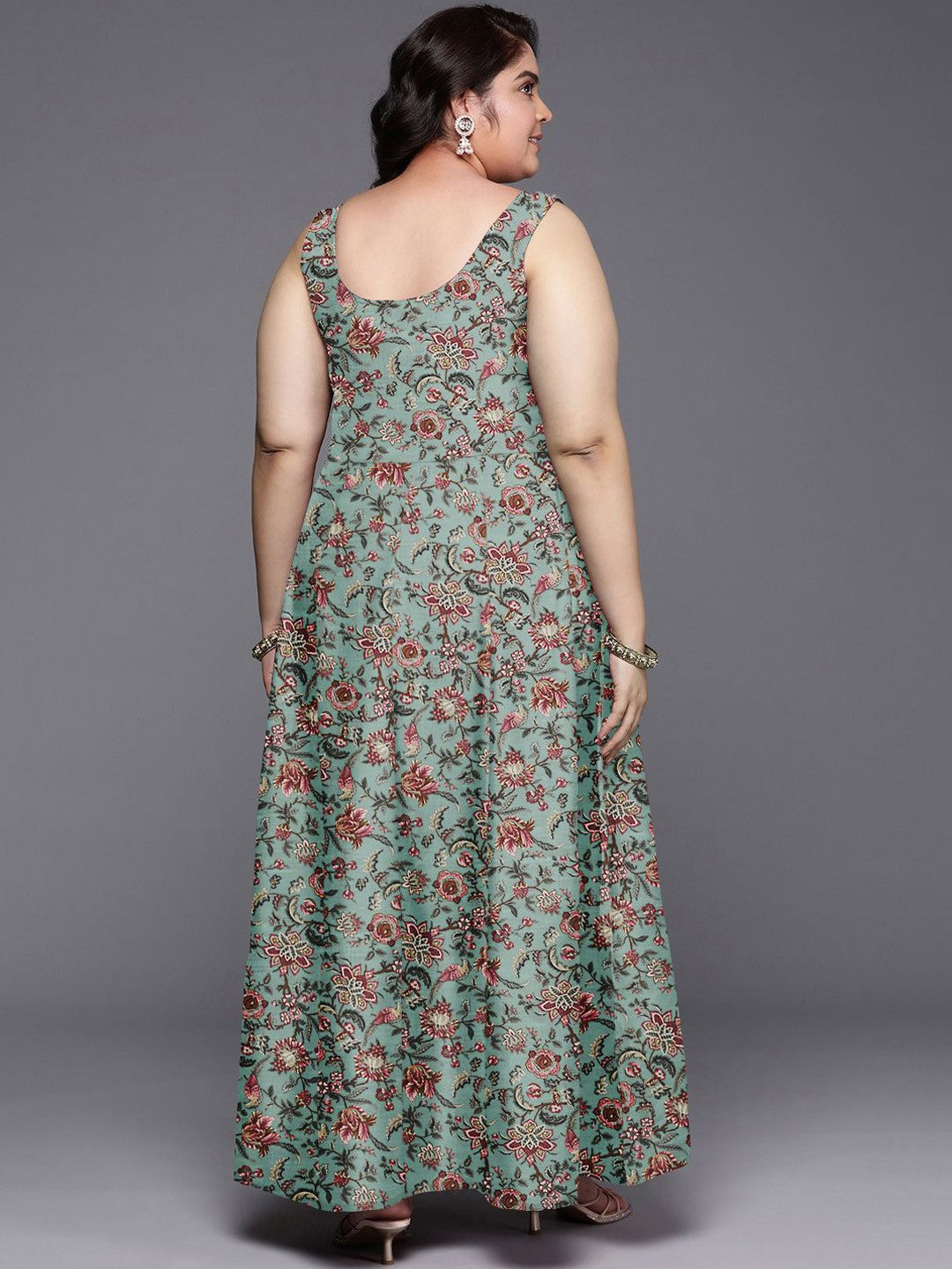 Silk V-Neck Ethnic Dresses - Indian Dresses Online Now!