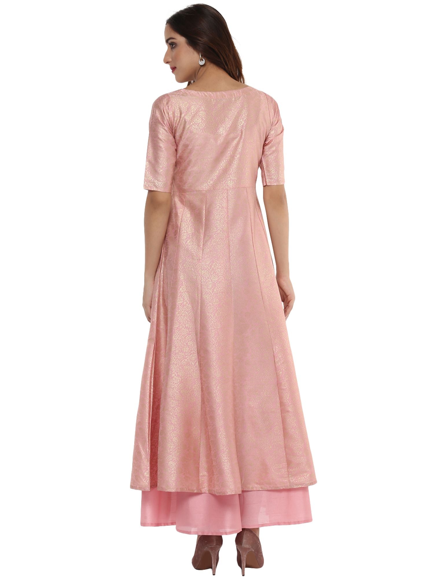 Gold Print Indian Kurta for Women | Poly Silk Kurtas