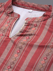 Women Printed Gotta Patti Velvet Kurta-AP-AHKUVLDP-1109