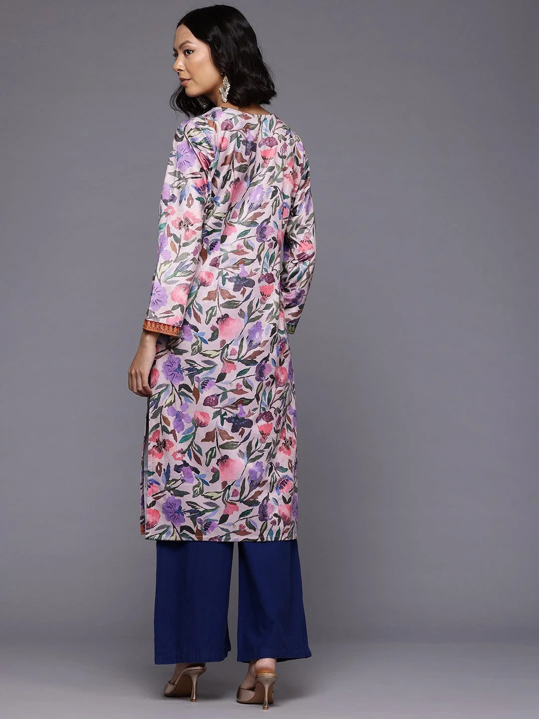 Floral Printed Velvet Kurtas | Indian Kurtis for Women Online