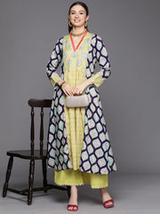 Yellow Pure Cotton Digital Printed Kurta Palazzo Set-AHKUPZ-COMBO-497