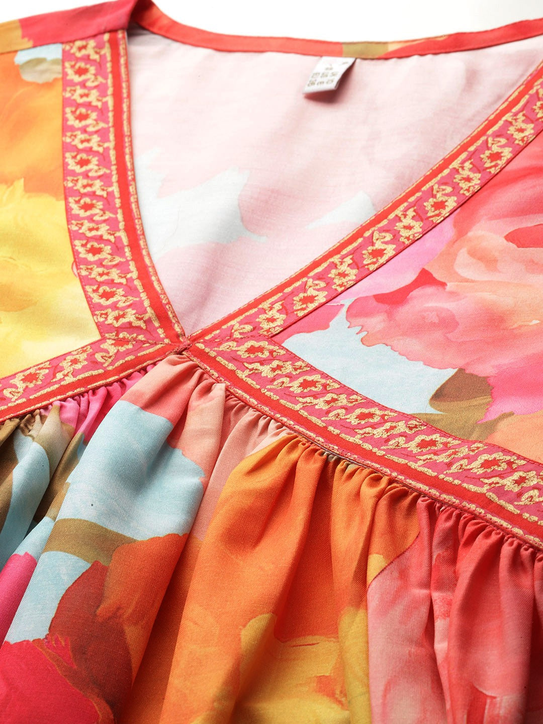 Floral Silk Empire Maxi Dress - Indian Dresses Online