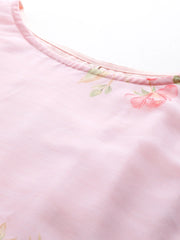 Plus Size Floral Printed Cape Sleeves Layered Ethnic Gown-AP-AHEDCRDP-236