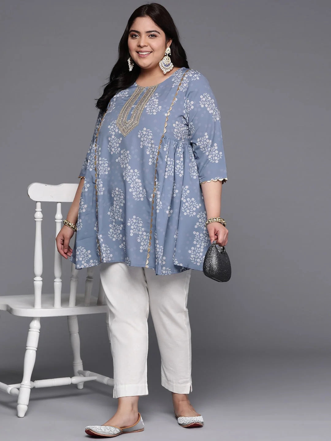 Embellished Tunic Top: Printed Indian Kurtis for Women Online