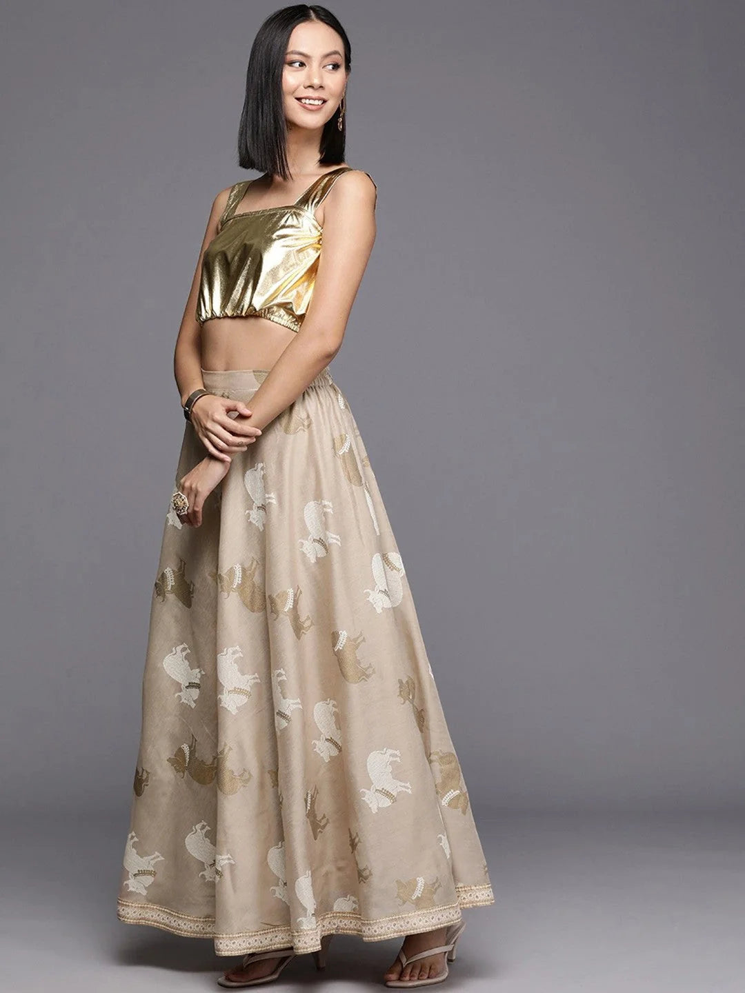 Flared Maxi Skirt - Women's Ethnic Wear & Traditional Skirts