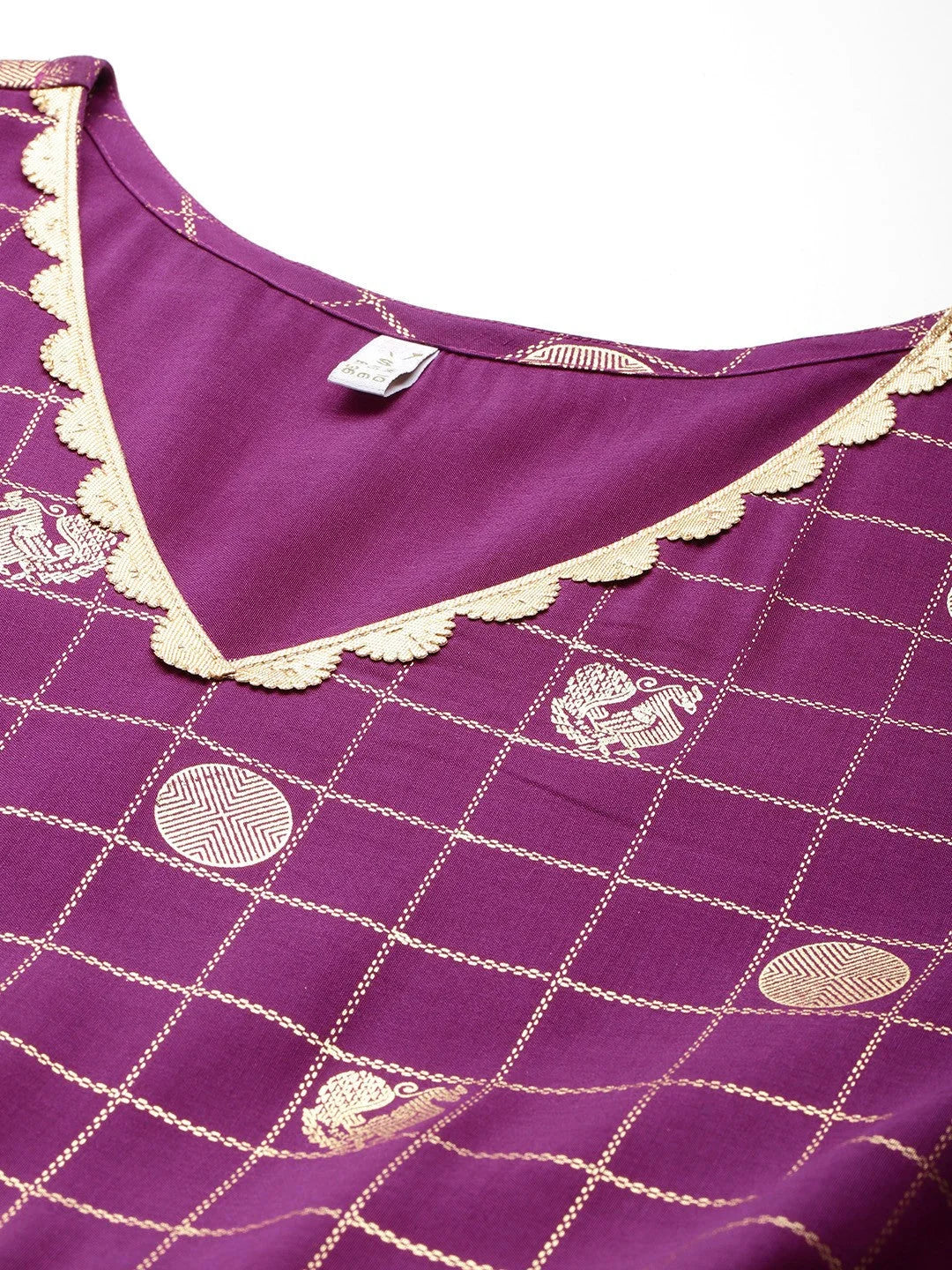 Checked Puff Sleeve Maxi Gown | Shop Indian Dresses Online