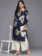 Women Floral Printed Sequinned Floral Georgette Kurta-AP-AHKUGRDP-1143