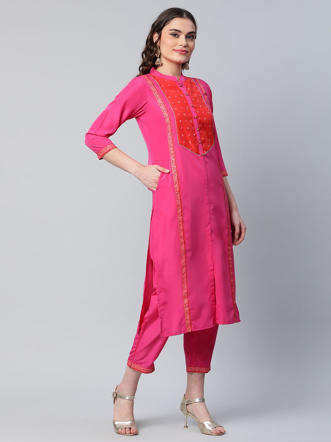 Pink Printed Kurta Set | Stylish Women's Indian Kurta Sets Online