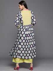 Yellow Pure Cotton Digital Printed Kurta Palazzo Set-AHKUPZ-COMBO-497