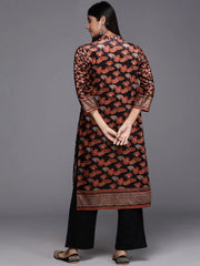 Women Floral Printed Gotta Patti Velvet Kurta-AP-AHKUVLDP-1111