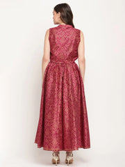 Burgundy Floral Printed Top with Palazzos-AHTPPZ-COMBO-397-FF