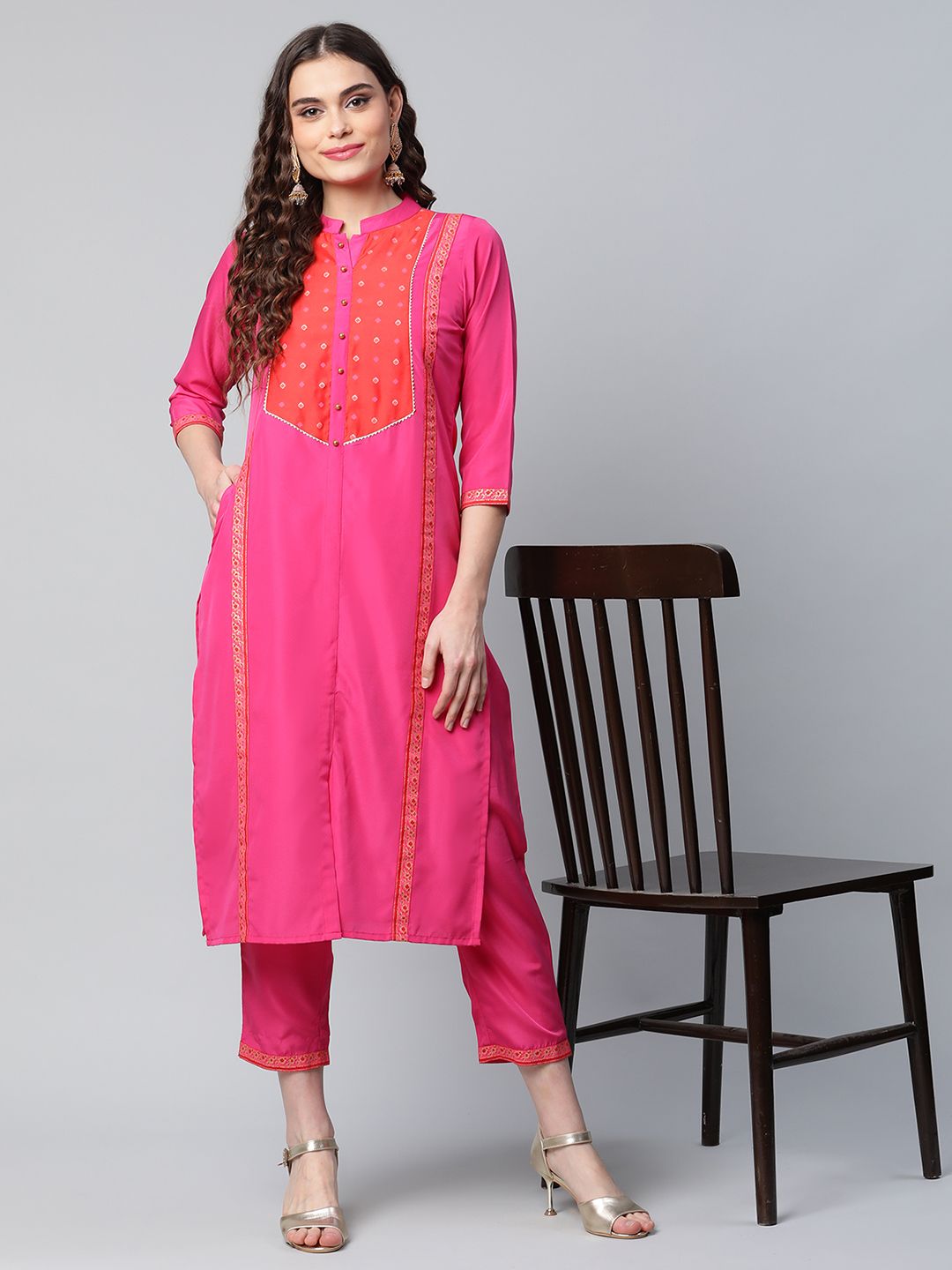 Pink Printed Kurta Set | Stylish Women's Indian Kurta Sets Online