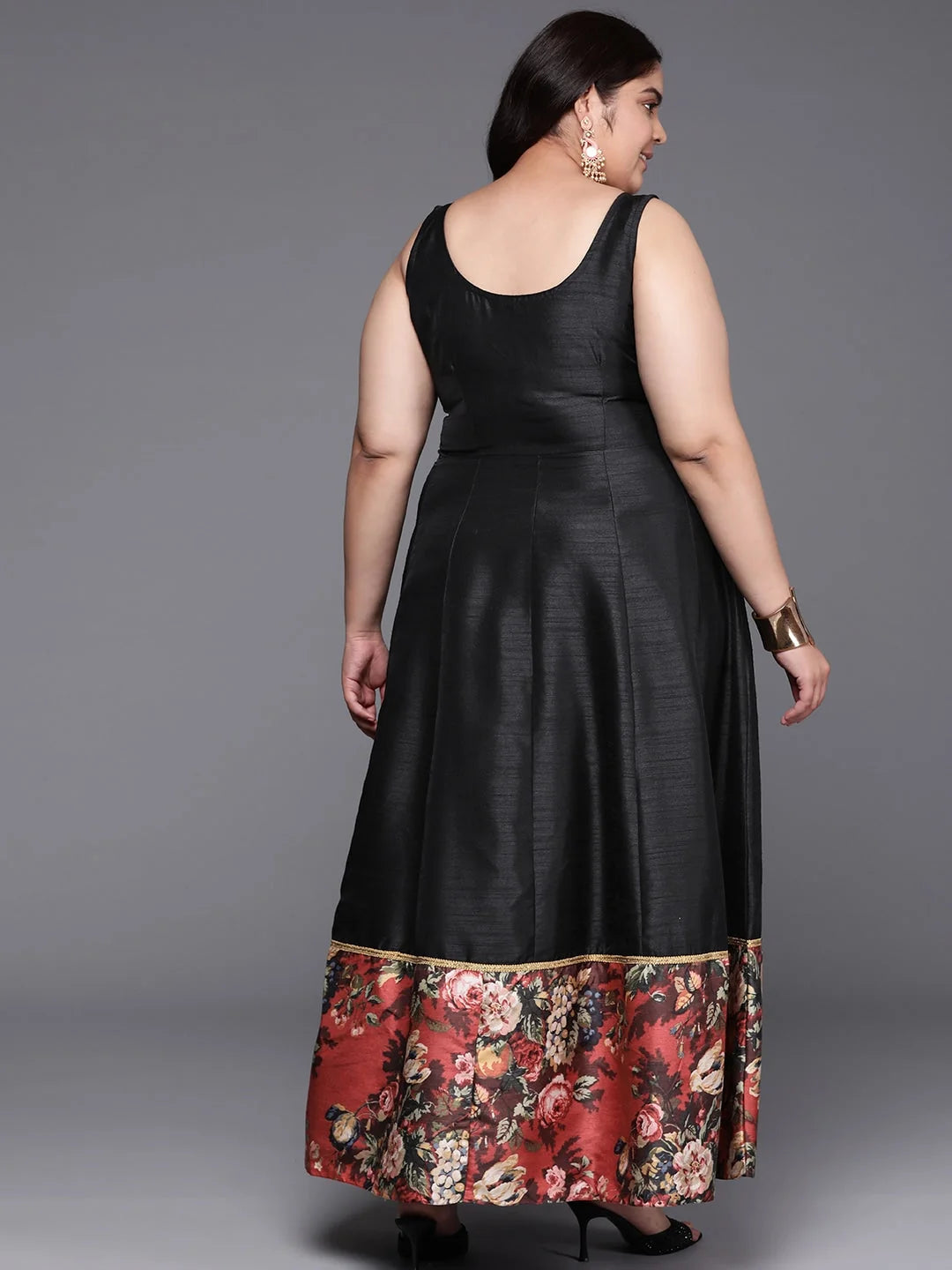 Floral Fit & Flare Maxi Dress | Plus Size Indian Dresses