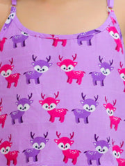 Pure Cotton Ethnic Clothing Set for Girls - Purple | BS24IW50PRA