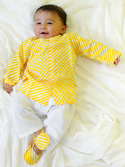 Pure Cotton Kurta Pajama Set for Boys - Yellow | BS24IN68YWA