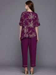 Floral Printed Tunic & Trousers Co-ords-AHTUPN-COMBO-908