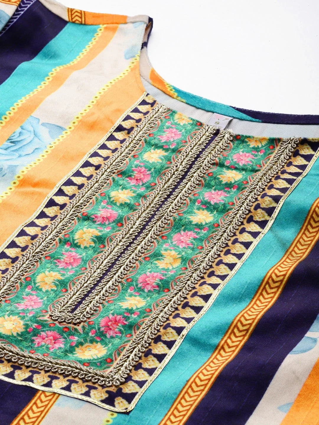 Striped Velvet Indian Kurtas - Shop Ladies Gotta Patti Kurtis