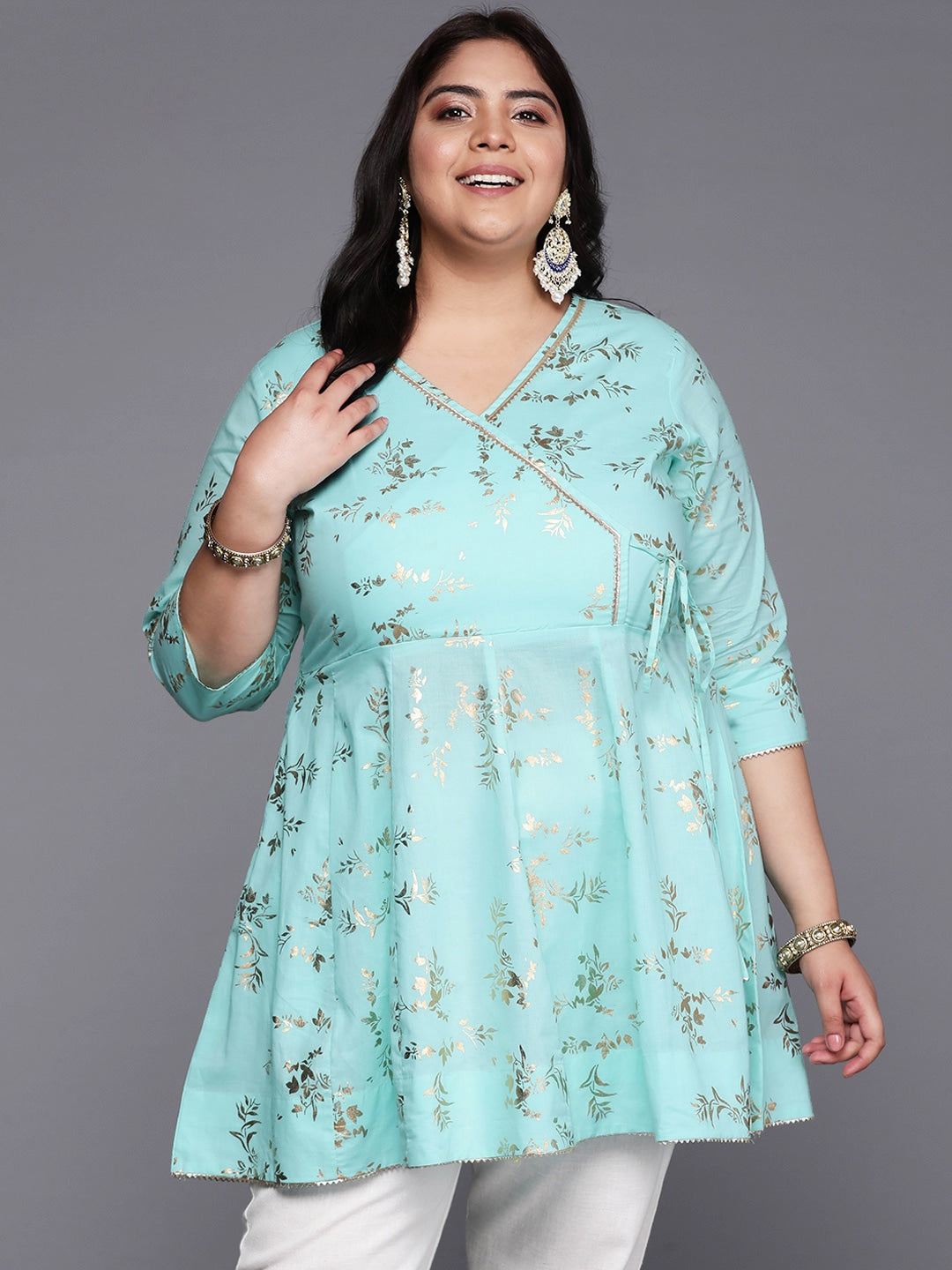 Printed Cotton Tunic Top: Stylish Indian Kurtis for Ladies