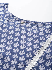 Plus Size Ethnic Motifs Printed Gotta Patti Pure Cotton Kurta-AP-AHKUCOWX-1121