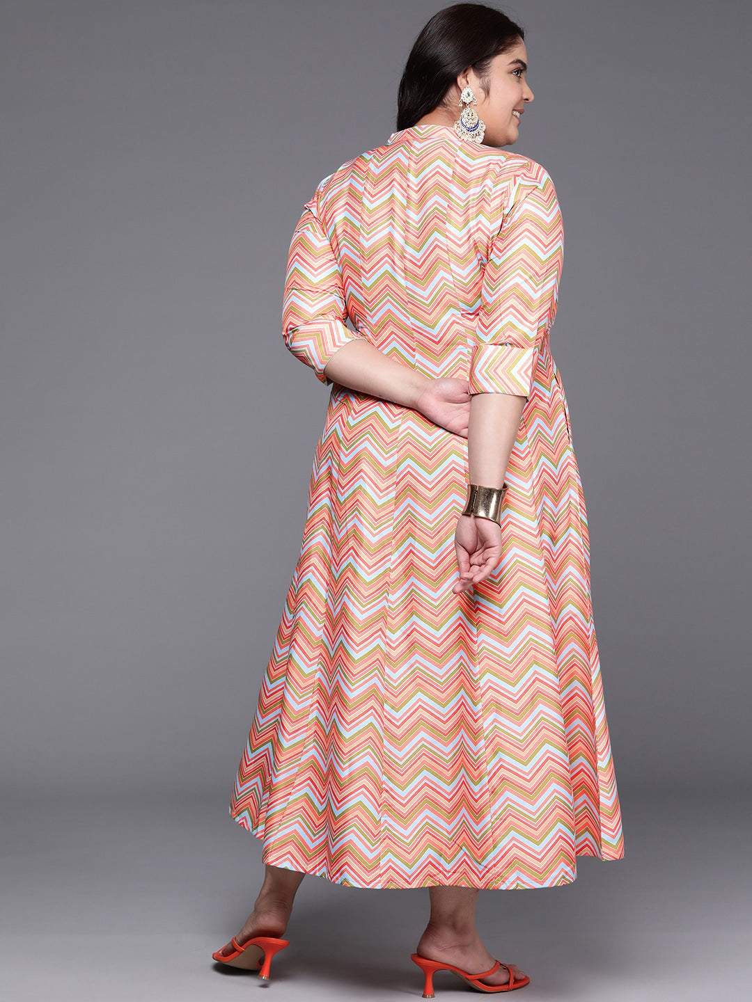 Chevron Print Midi Dress | Plus Size Indian Dresses Online