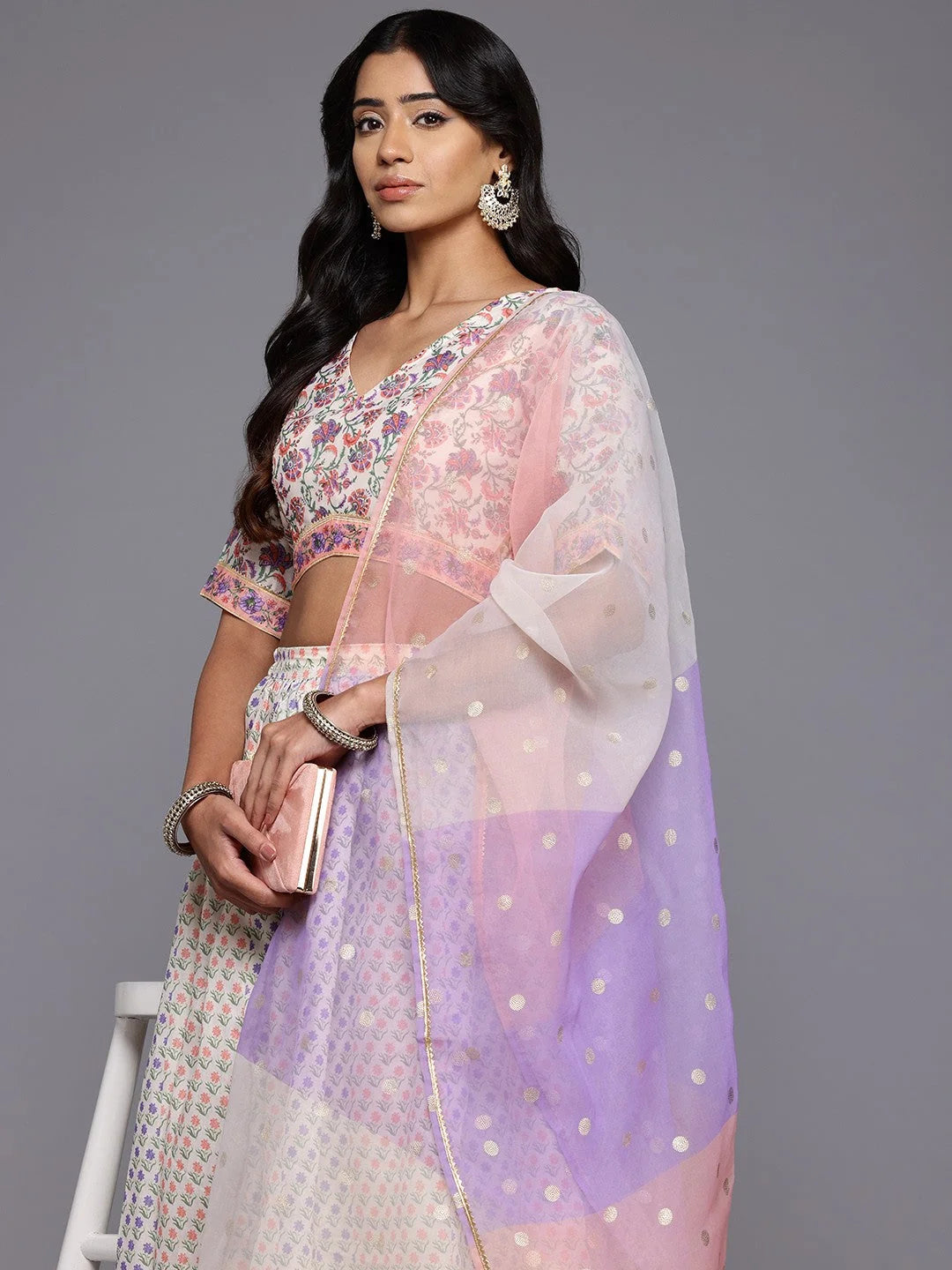 Ready to Wear Women's Printed Lehenga & Blouse with Dupatta