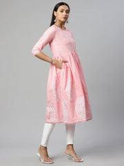 Pink Pure Cotton Printed Kurta-AHKUCOPG-966