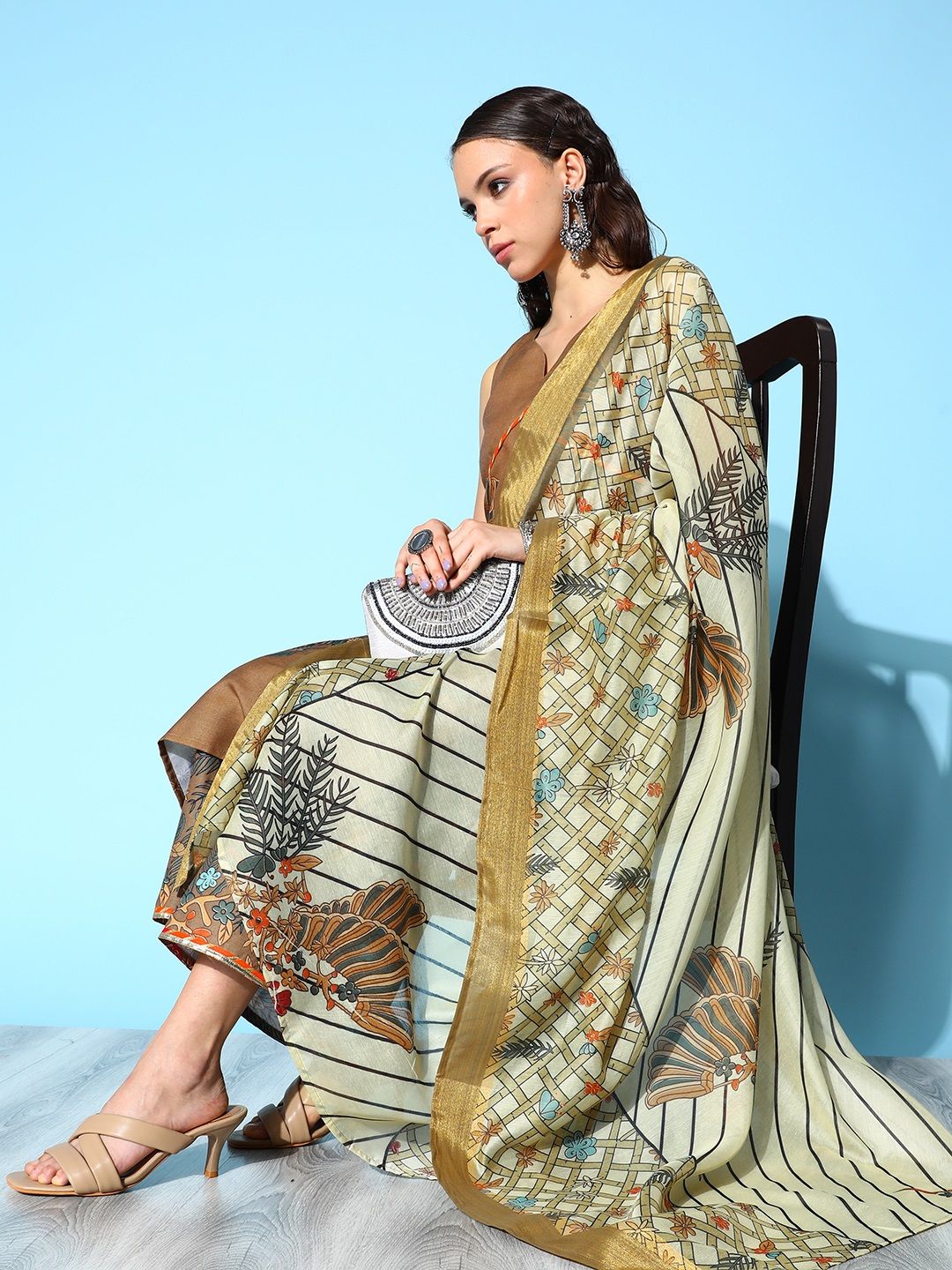 Royal Blue Printed Kurta Palazzo Set | Women's Indian Fashion