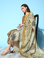 Brown Pure Cotton Blend Digital Printed Kurta Palazzo Set With Dupatta-AHKUDUPZ-COMBO-512-FF