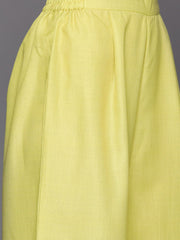 Yellow Pure Cotton Digital Printed Kurta Palazzo Set-AHKUPZ-COMBO-497