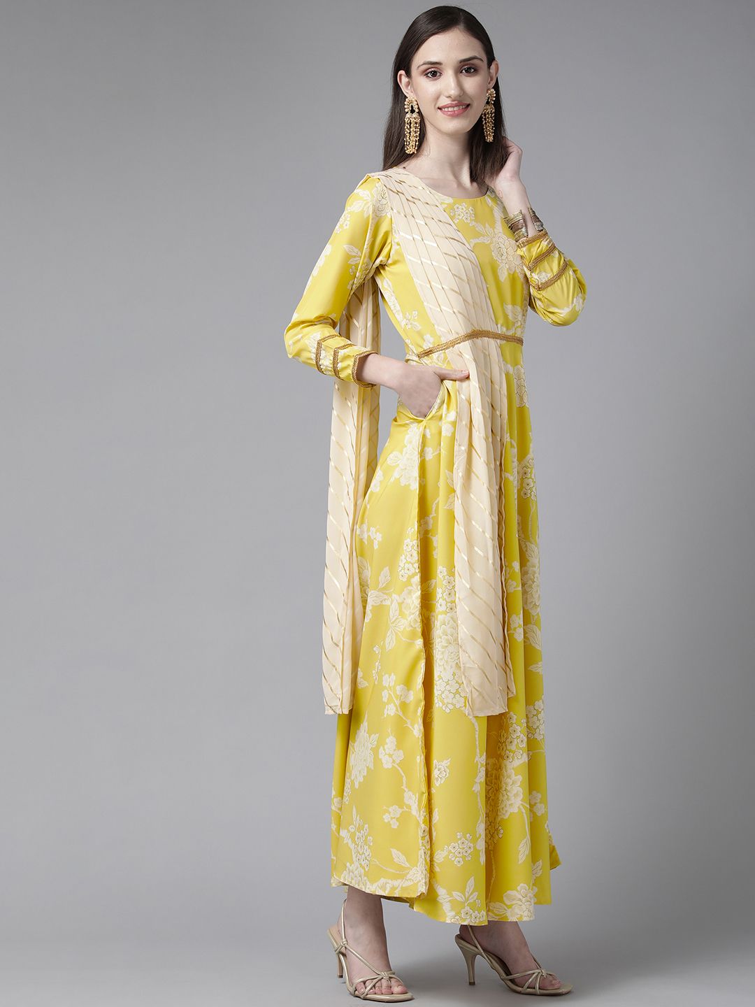 Yellow Printed Dress: Women's Western Wear Outfits for Women