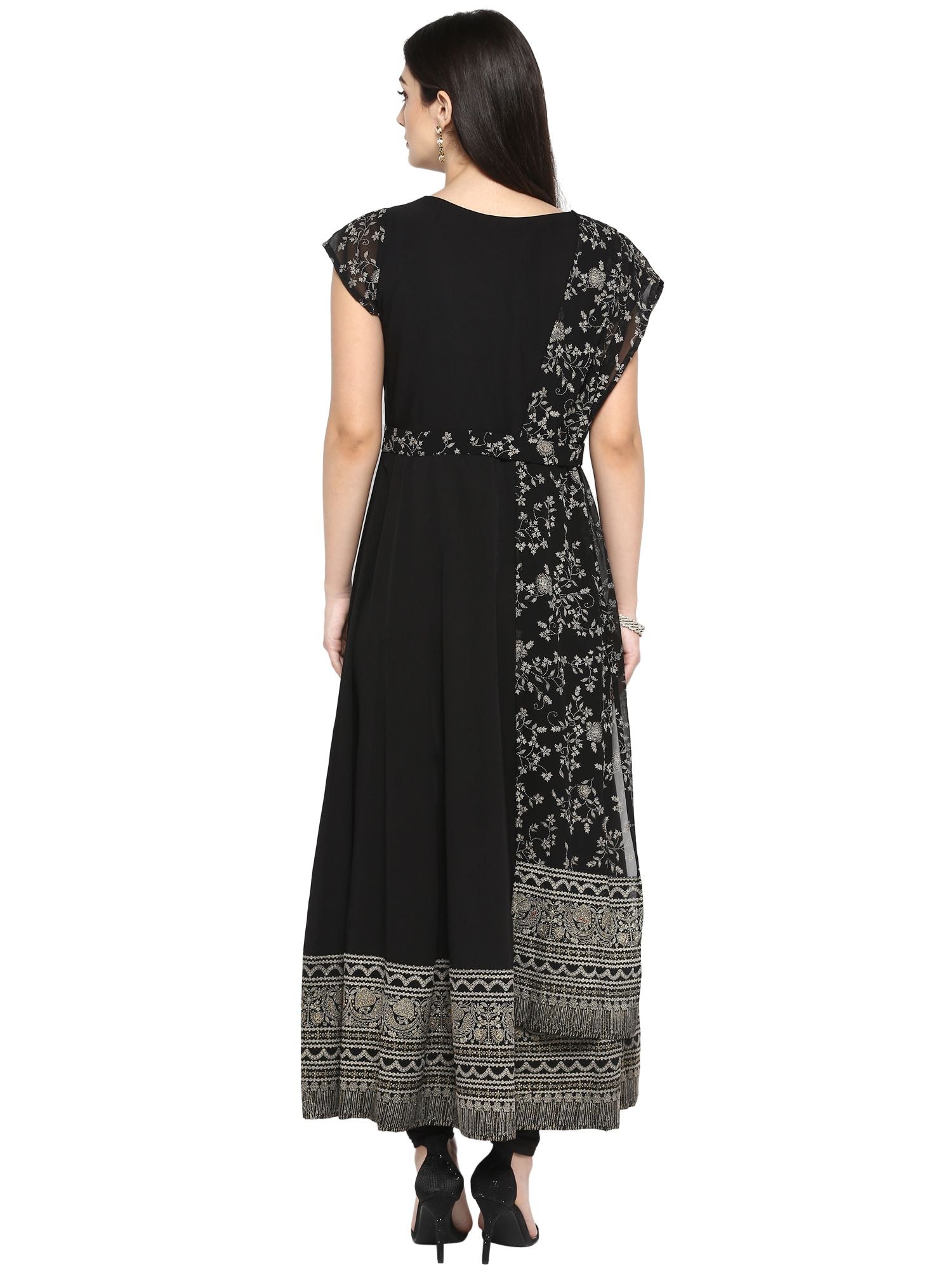 Black Printed Indian Kurta with Dupatta - Stylish Kurtas