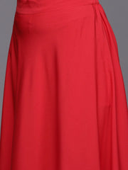 Women's Solid Flared Maxi Skirt-AHSKCR-15034