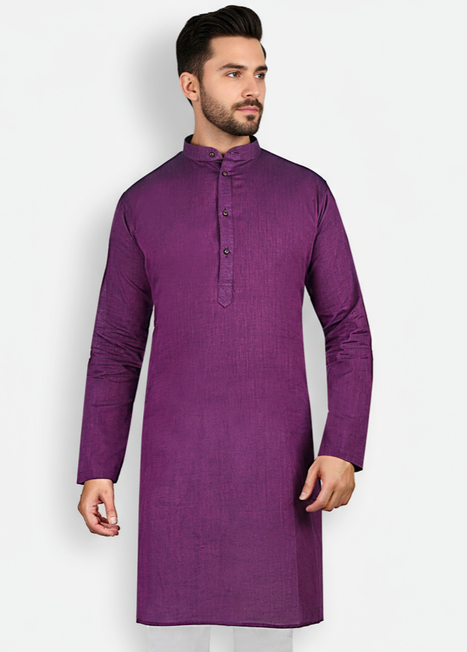 Cotton Kurta for Men - Purple | KUDU570793 | DesiQlo
