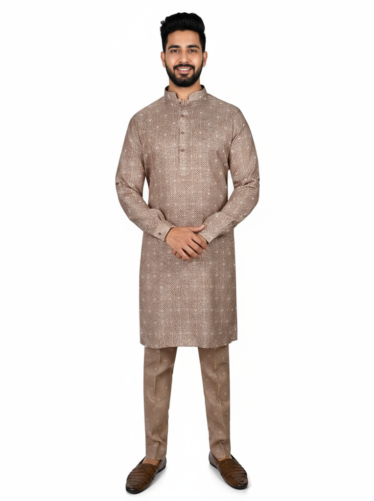 Cotton Kurta for Men - Multicolor | KPPR12296A | DesiQlo