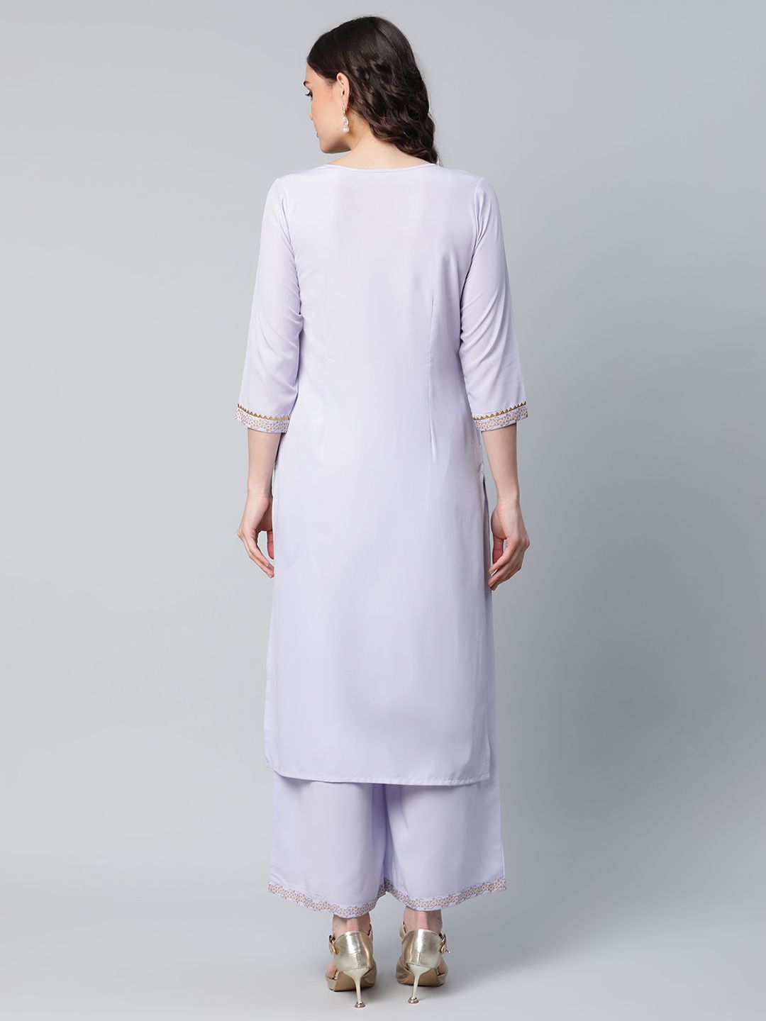 Powder Blue & Gold Kurta and Palazzo Set | Women's Palazzo Sets
