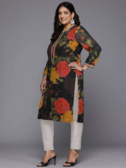Women Floral Printed Floral Georgette Kurta-AP-AHKUGRDP-1144