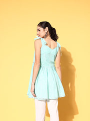 Mint Green Pure Cotton Printed Tunic-AHTUCOPG-8072-FF
