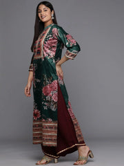 Women Floral Printed Gotta Patti Velvet Kurta-AP-AHKUVLDP-1117